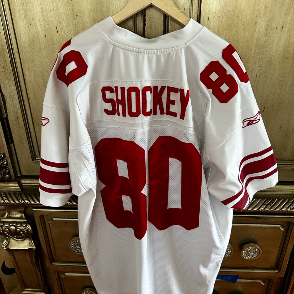 New York Giants, Jeremy Shockey jersey.